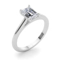 Emerald Cut Solitaire Cathedral Engagement Ring 3.8 Carat