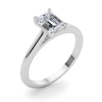 Emerald Cut Solitaire Cathedral Engagement Ring 3.8 Carat