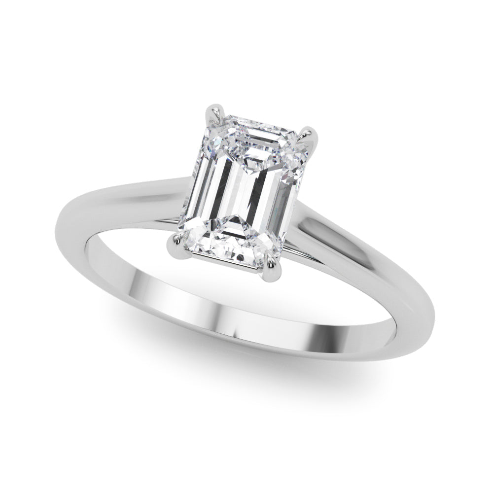 Emerald Cut Solitaire Cathedral Engagement Ring 3.8 Carat