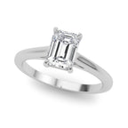 Emerald Cut Solitaire Cathedral Engagement Ring 3.8 Carat