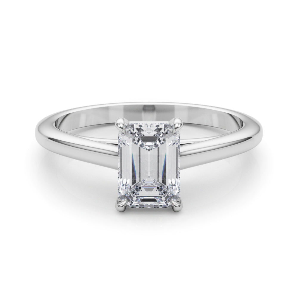Emerald Cut Solitaire Cathedral Engagement Ring 3.8 Carat