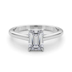 Emerald Cut Solitaire Cathedral Engagement Ring 3.8 Carat