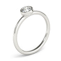 Round Bezel Set Solitaire Stackable Engagement Ring