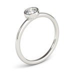 Round Bezel Set Solitaire Stackable Engagement Ring
