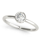 Round Bezel Set Solitaire Stackable Engagement Ring