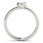 Round Bezel Set Solitaire Stackable Engagement Ring