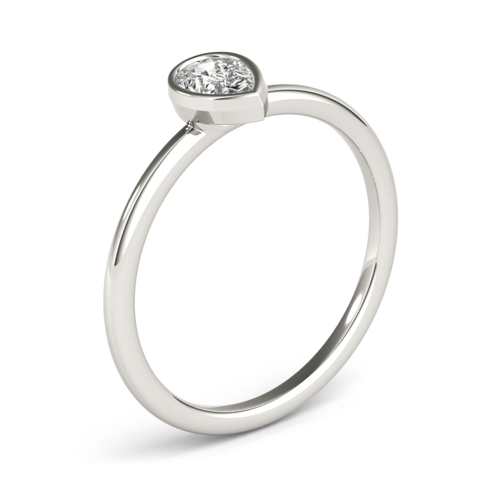 Pear Shape Solitaire Stackable Engagement Ring