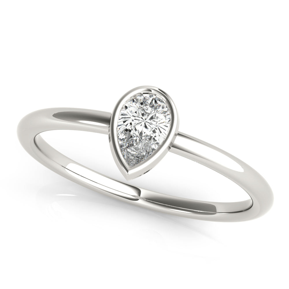 Pear Shape Solitaire Stackable Engagement Ring