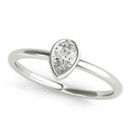 Pear Shape Solitaire Stackable Engagement Ring