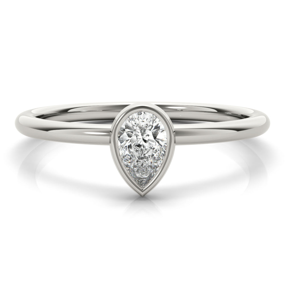 Pear Shape Solitaire Stackable Engagement Ring