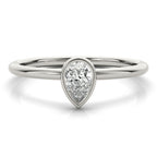 Pear Shape Solitaire Stackable Engagement Ring