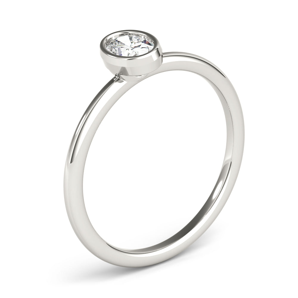 Oval Bezel Set Solitaire Engagement Ring