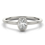 Oval Bezel Set Solitaire Engagement Ring