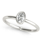 Oval Bezel Set Solitaire Engagement Ring