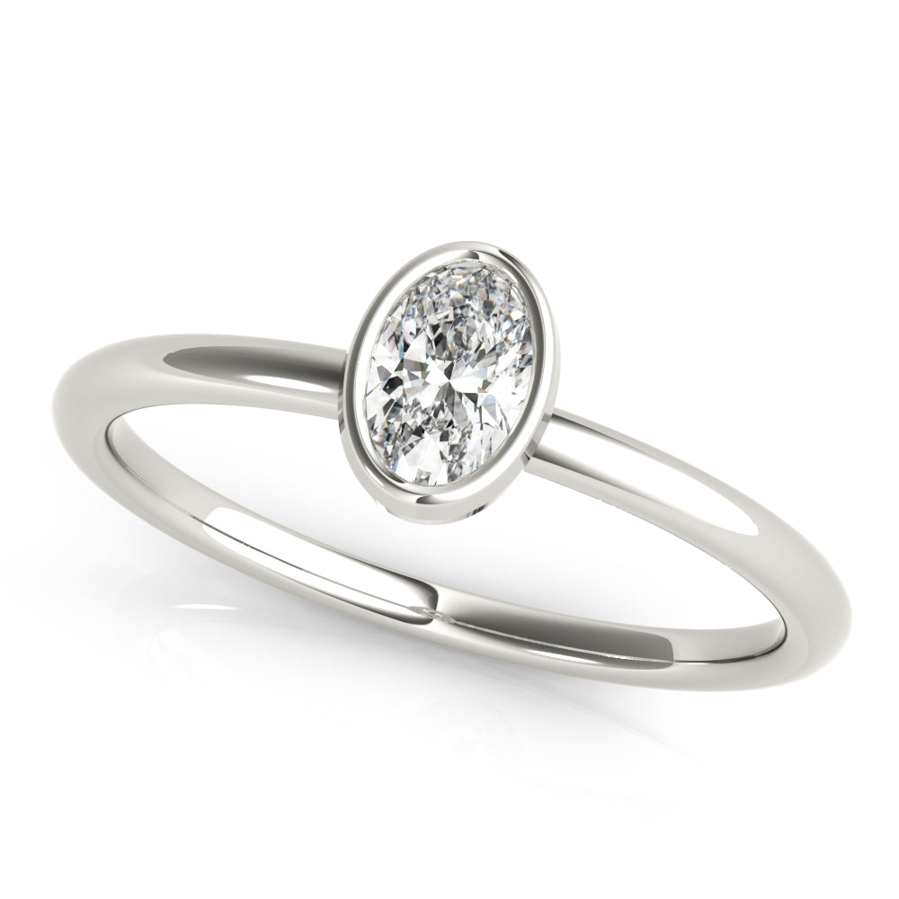 Oval Bezel Set Solitaire Engagement Ring