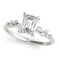 Emerald Cut Diamond Scatter Engagement Ring 0.33 Carat