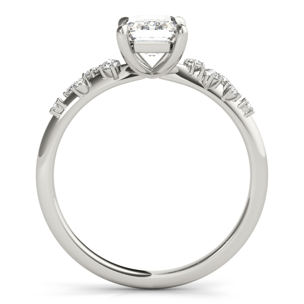 Emerald Cut Diamond Scatter Engagement Ring 0.33 Carat