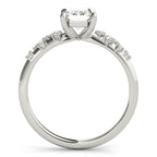 Emerald Cut Diamond Scatter Engagement Ring 0.33 Carat