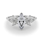 Marquise Cluster Accent Engagement Ring
