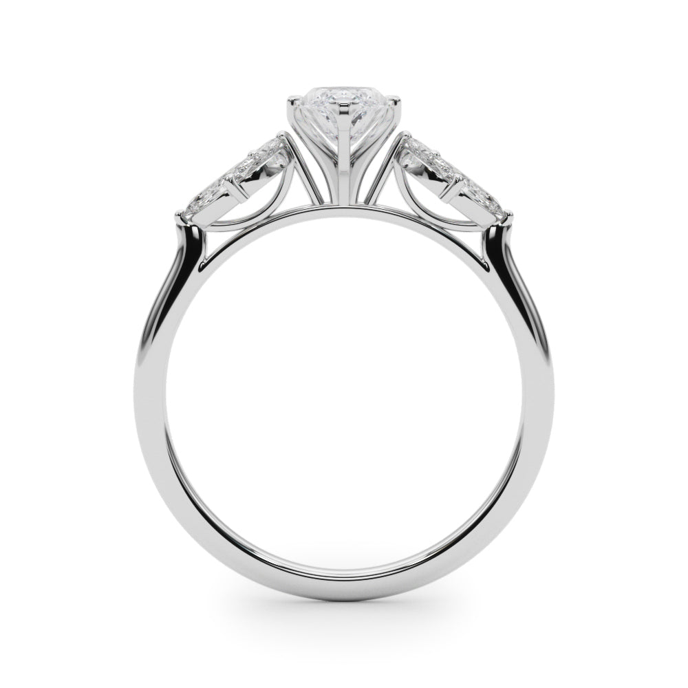 Marquise Cluster Accent Engagement Ring