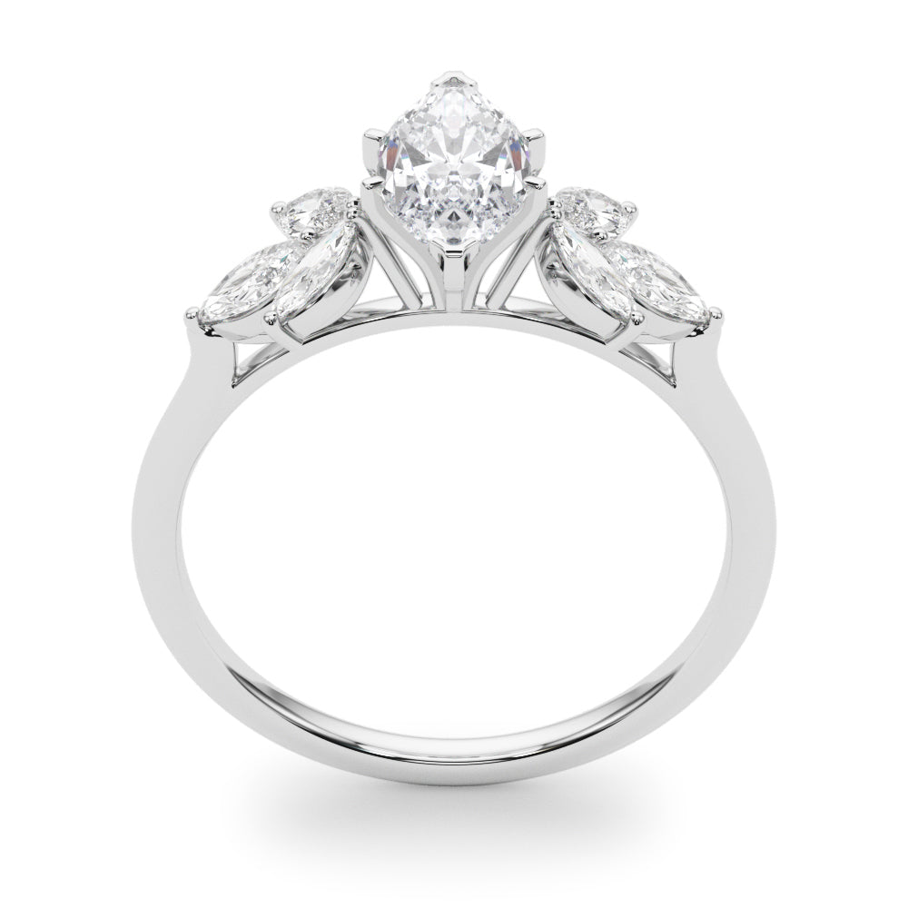 Marquise Cluster Accent Engagement Ring