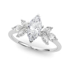 Marquise Cluster Accent Engagement Ring
