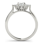 Oval Halo Diamond Engagement Ring 6x4mm Setting