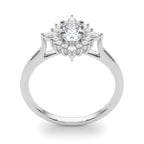 Oval Halo Diamond Engagement Ring 6x4mm Setting