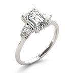 Emerald Cut Three-Stone Diamond Engagement Ring 1 CT