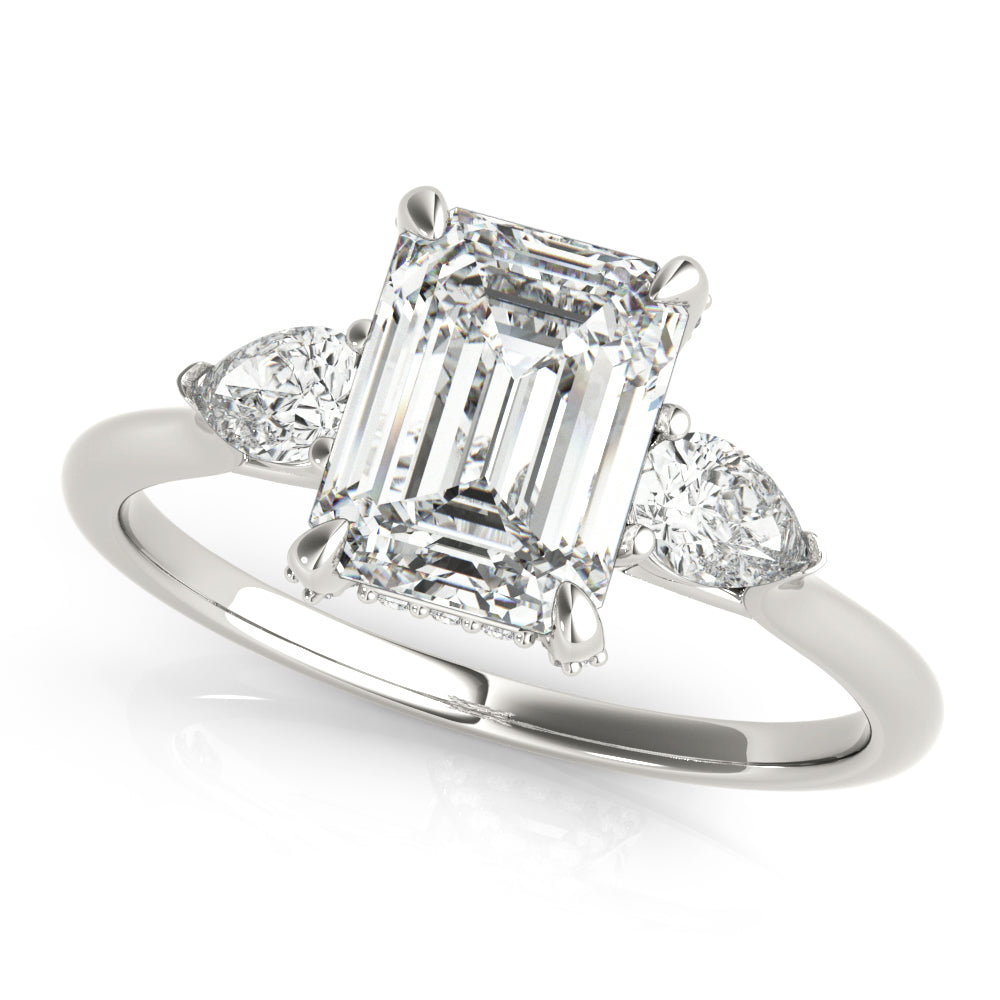 Emerald Cut Three-Stone Diamond Engagement Ring 1 CT