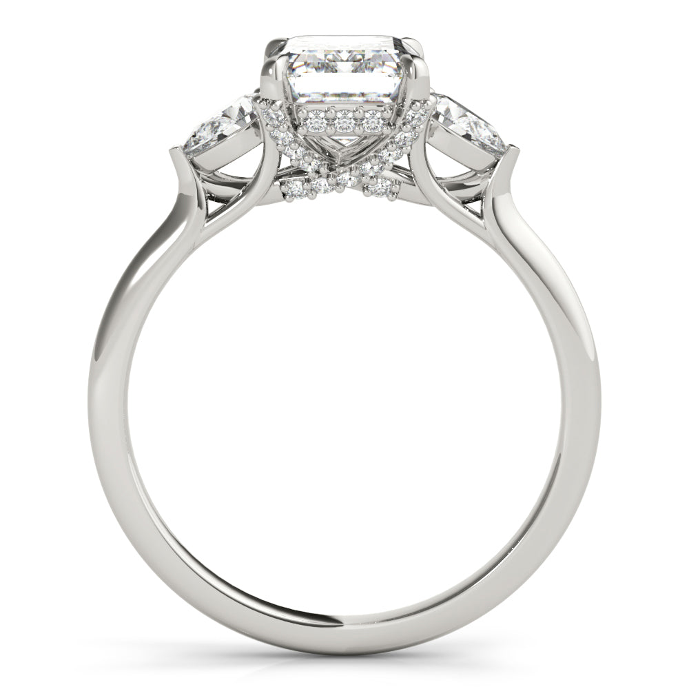 Emerald Cut Three-Stone Diamond Engagement Ring 1 CT