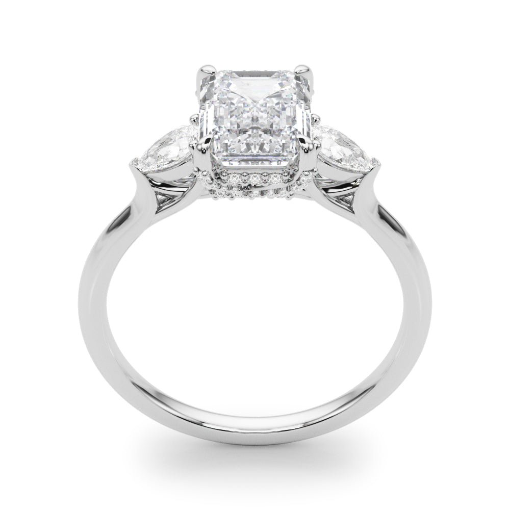 Emerald Cut Three-Stone Diamond Engagement Ring 1 CT