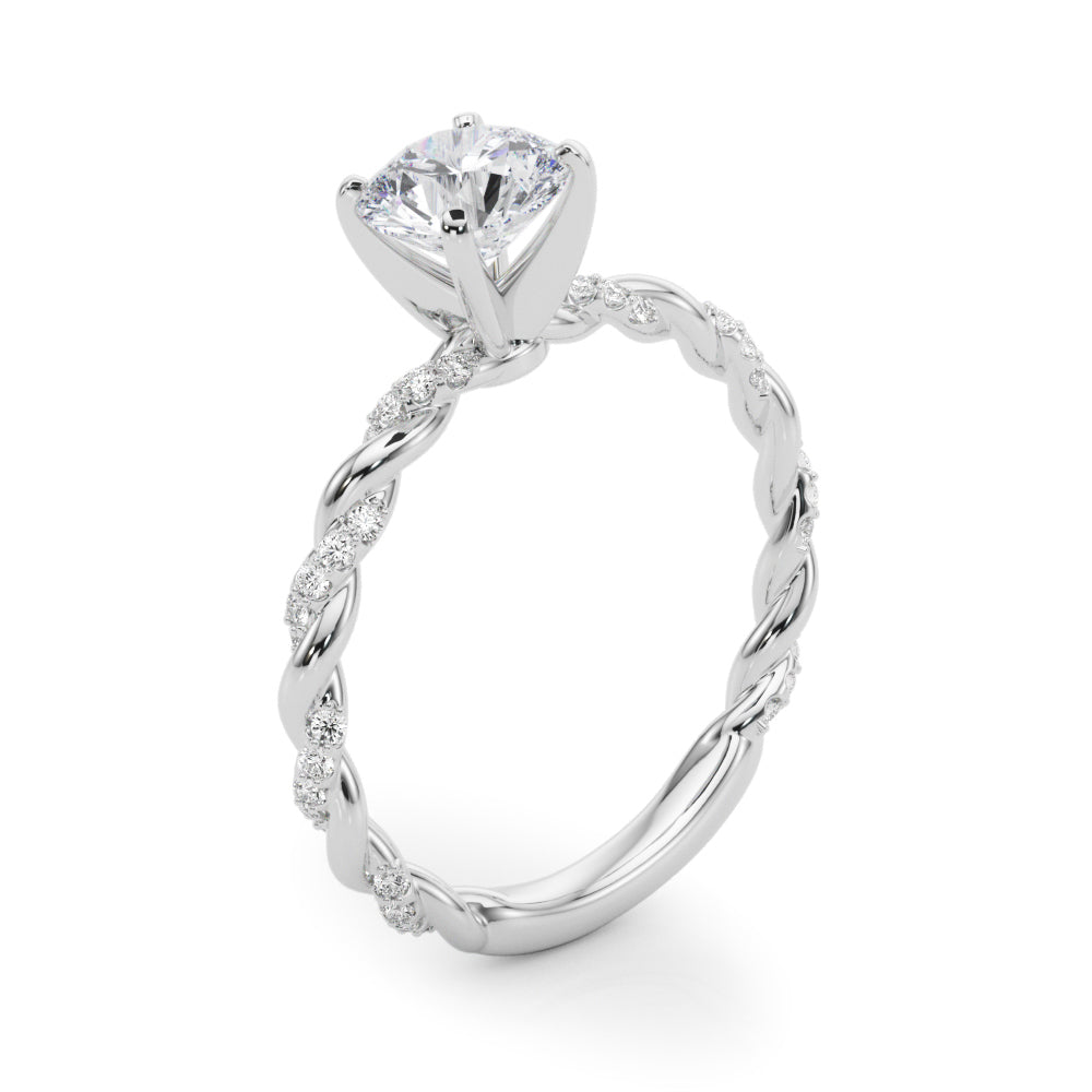 Twisted Rope Diamond Engagement Ring