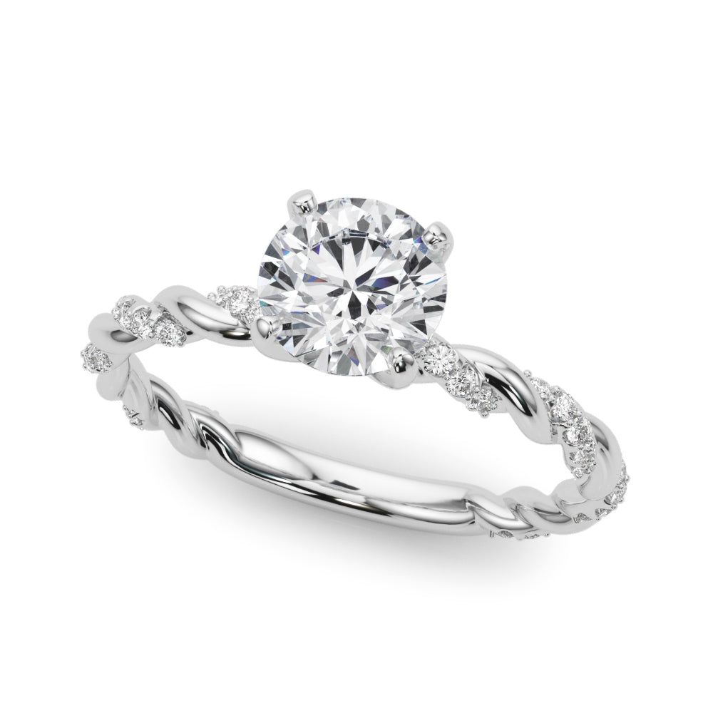 Twisted Rope Diamond Engagement Ring