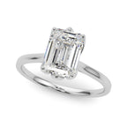 Emerald Cut Diamond Engagement Ring 6-Prong Floral Setting 1.0 Carat