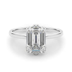 Emerald Cut Diamond Engagement Ring 6-Prong Floral Setting 1.0 Carat