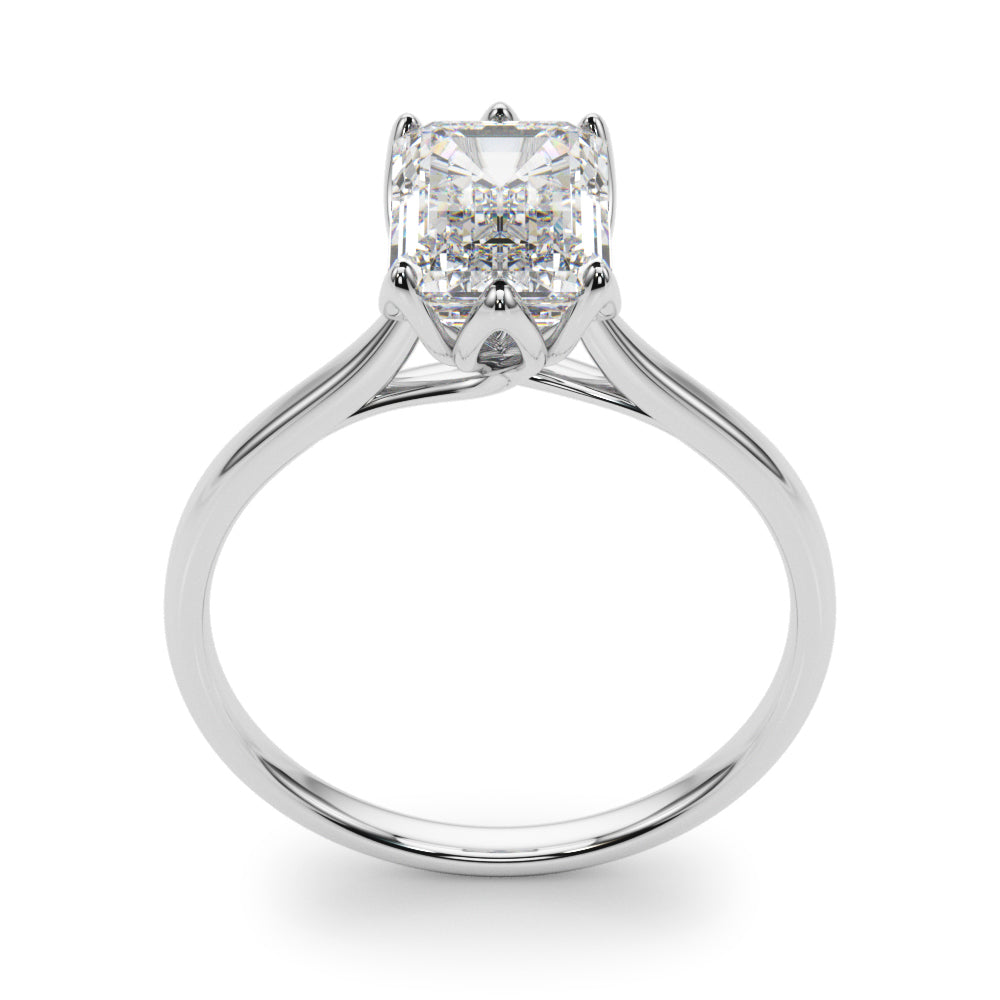 Emerald Cut Diamond Engagement Ring 6-Prong Floral Setting 1.0 Carat