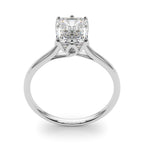 Emerald Cut Diamond Engagement Ring 6-Prong Floral Setting 1.0 Carat