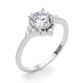 Round Cluster Accent Engagement Ring