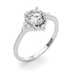 Round Cluster Accent Engagement Ring
