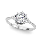 Round Cluster Accent Engagement Ring