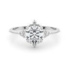 Round Cluster Accent Engagement Ring
