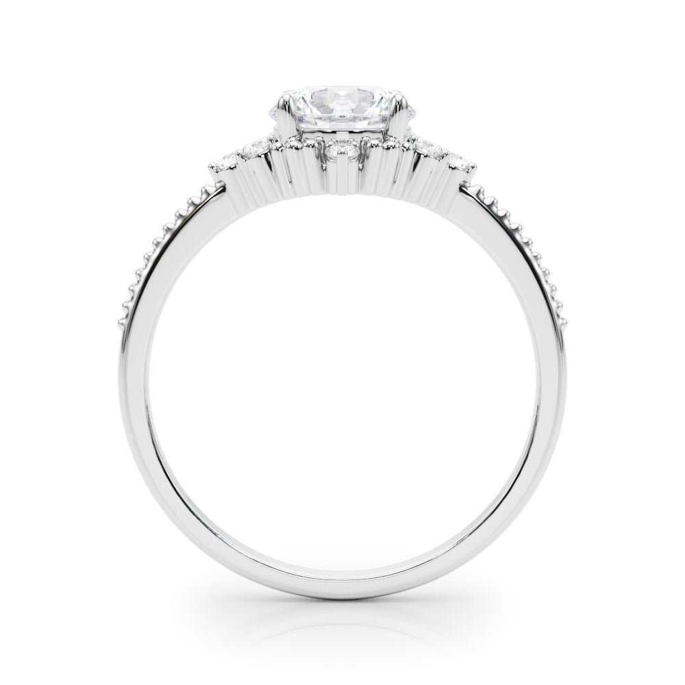 Round Cluster Accent Engagement Ring
