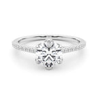 6-Prong Single Row Round Diamond Engagement Ring