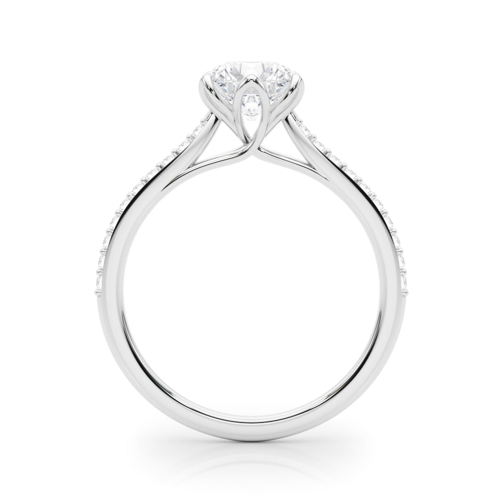 6-Prong Single Row Round Diamond Engagement Ring