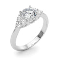 Round Cluster Accent Engagement Ring