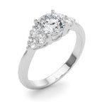 Round Cluster Accent Engagement Ring