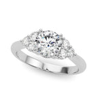 Round Cluster Accent Engagement Ring
