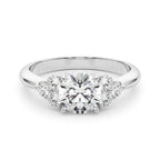 Round Cluster Accent Engagement Ring