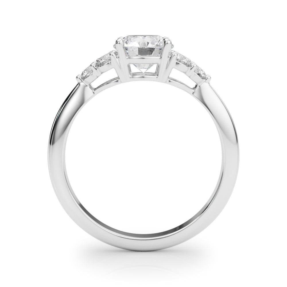 Round Cluster Accent Engagement Ring